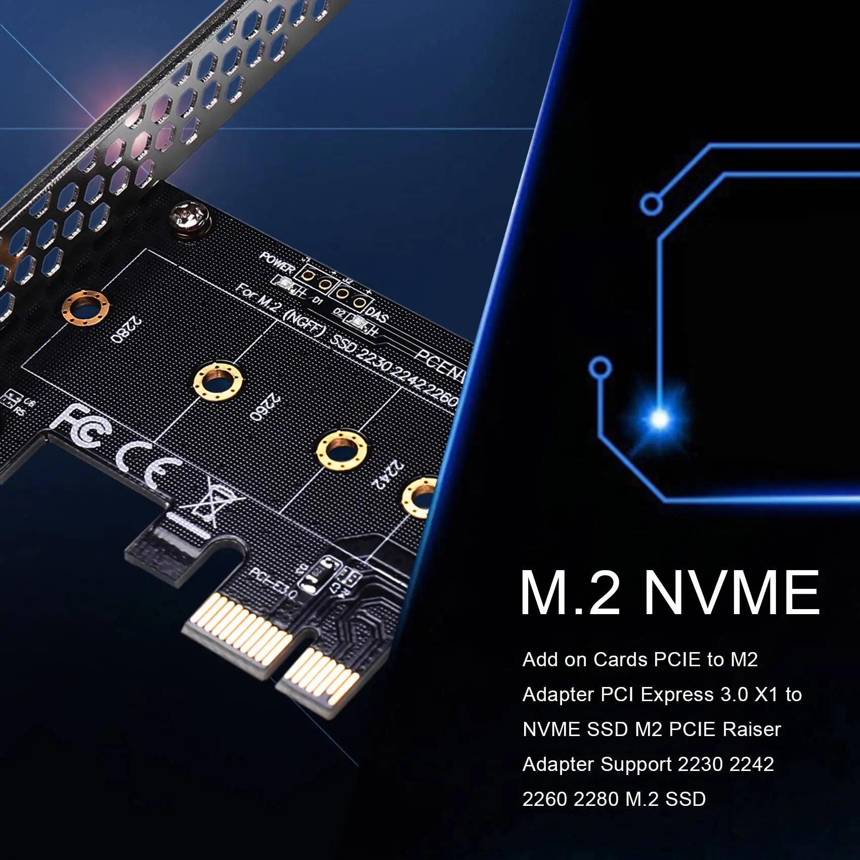카드에 PCIE-M2 어댑터, PCI 익스프레스 3.0 X1 라이저 어댑터 추가