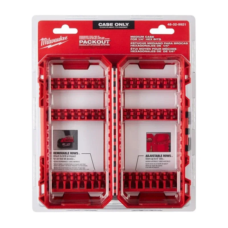 Milwaukee 48-32-9921 Storage Case Impact Portable Dustproof High Hardness Comes with drill bit bracket Bit Parts Tool Box tool storage box,parts storage box,storage organizer box
