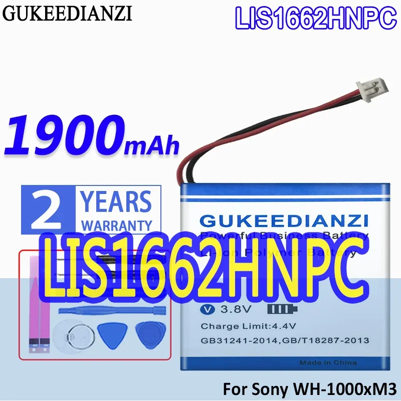 Gukeedianzi Batteria Lis1662Hnpc (Sp 624038) (Wh1000Xm3) 1900Mah Per Sony Wh-1000Xm3 Wh-1000Mx4 Wh-Ch710N/B Wh-Xb900 Wh-Xb900N