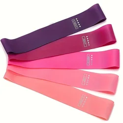 Vibrant 5 - Piece Resistance Band Set - Durable Elastic Fitness Bands for Yoga, Pilates, and Strength Training (Pink)