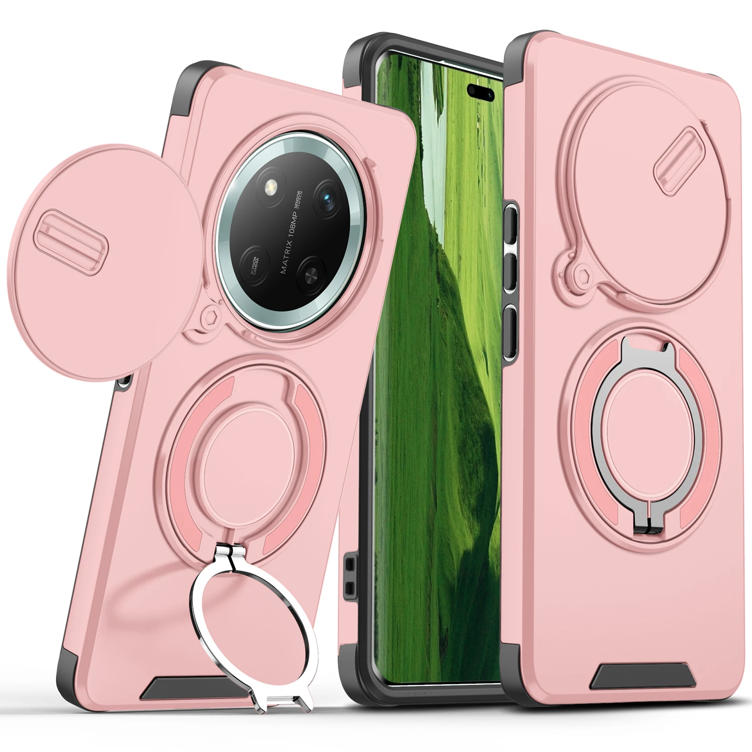 Enhanced Armor Case with Magnetic Bracket and Lens Protection - Shockproof Cover