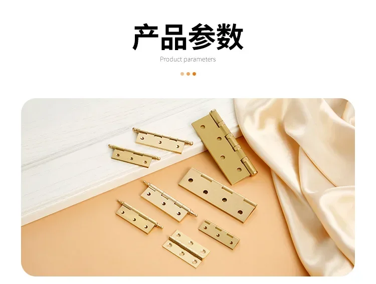 Description Picture 4 of item1.5/2/2.5/3 "Brass Folding Hinge Wood Door Hinge Flat Open Solid Hinge Door and Window hardware Small Box Exquisite Hinges
