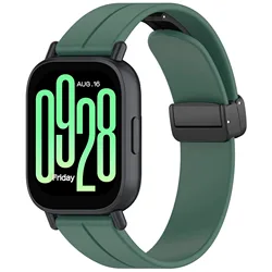 Silicone Magnetic Buckle Strap with 20mm 22mm Adjustable Band for Width 22mm (Army green)