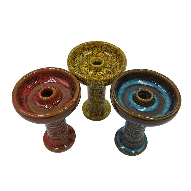 Funnel Ceramic Hookah Bowl Black Shisha Cup Green Flavor Holder Yellow Hookha Head Red Narguile Smoking Blue Phunnel Tobacco Pot
