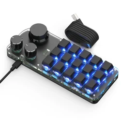 RGB Mechanical Macro Pad with Customizable Knob - Red Switch (Upgrade 15 Key BT)