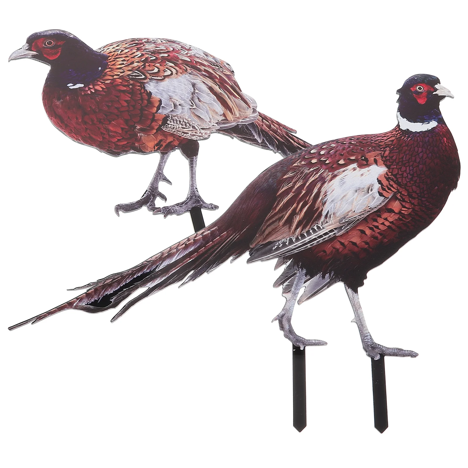 

2 Pcs Pheasant Garden Decoration Duck Stake Outdoor Adornment Acrylic Insert Yards Decorative Stakes