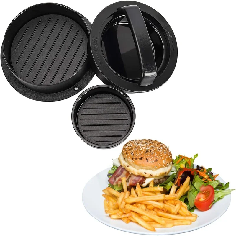 3 in 1 Hamburger Meat Press Maker,Non-Stick Round Shape
