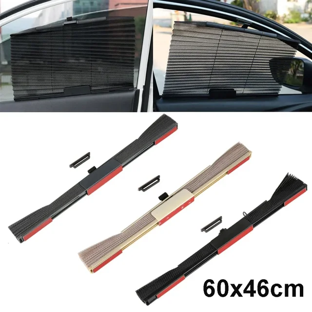 1pcs Car Side Sunshades Retractable Mesh Curtain For Auto Truck SunShield Vehicle Summer Protection Car Side Folding Sunshade 2