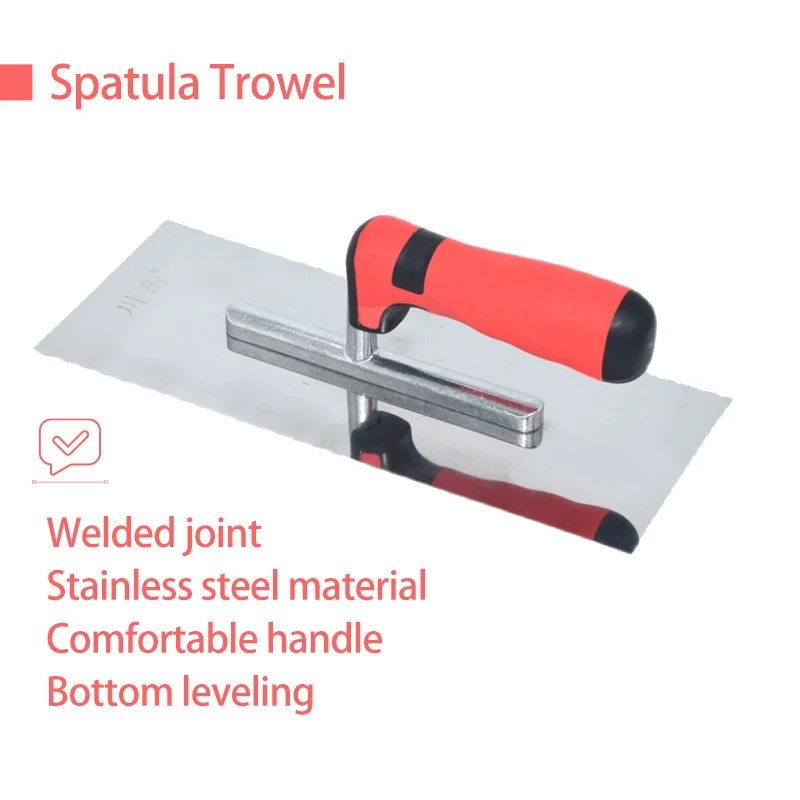 Plastering Trowel Stainless Steel Plastic Handle 11.02 inch Flat Bottom Drywall Plaster Mason Construction Tool