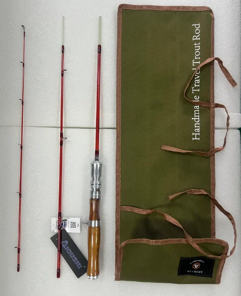 Aioushi-グラスファイバートラウトロッド,ポータブル,完全中空,マルチ