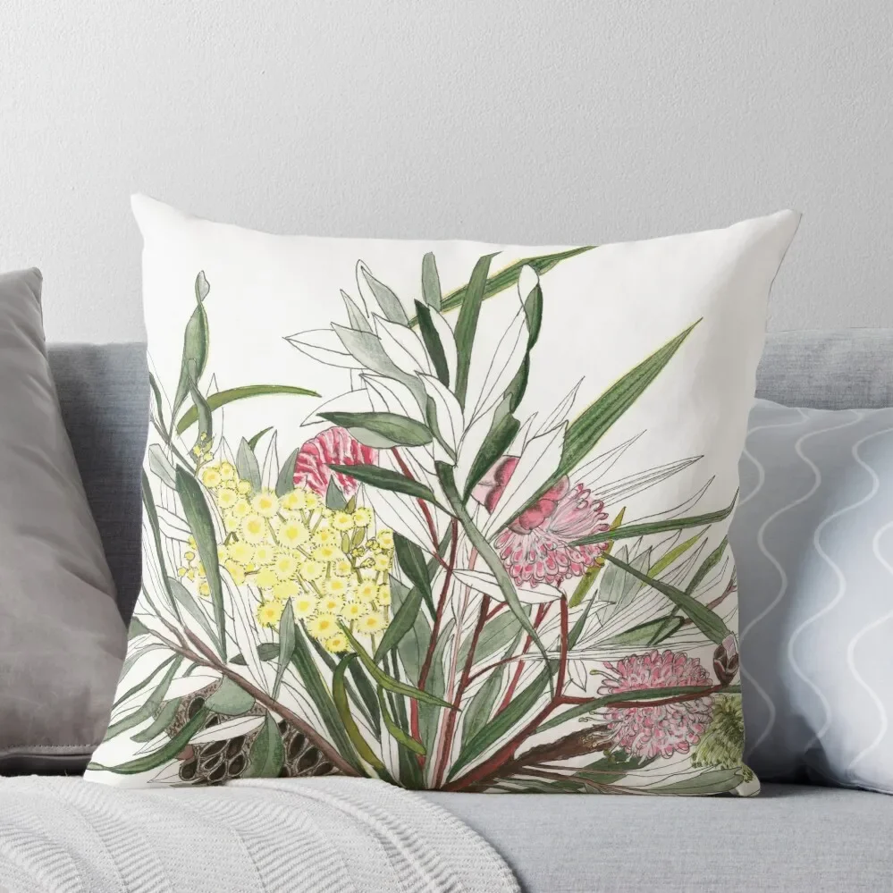 

Australian Native Flower Arrangement Bouquet Throw Pillow Couch Pillows Ornamental Pillow