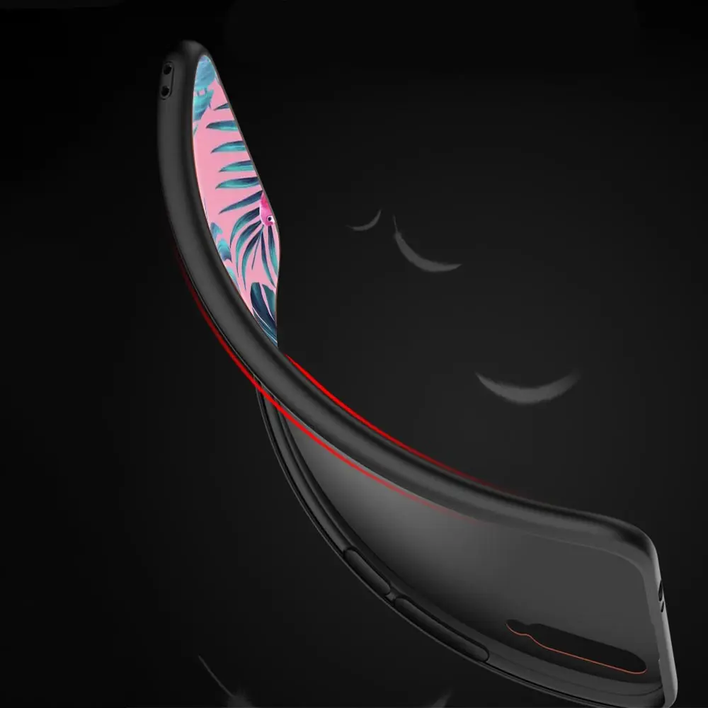 Pink Red Flamingo Soft Silicone Phone Case - Stylish Black Cover