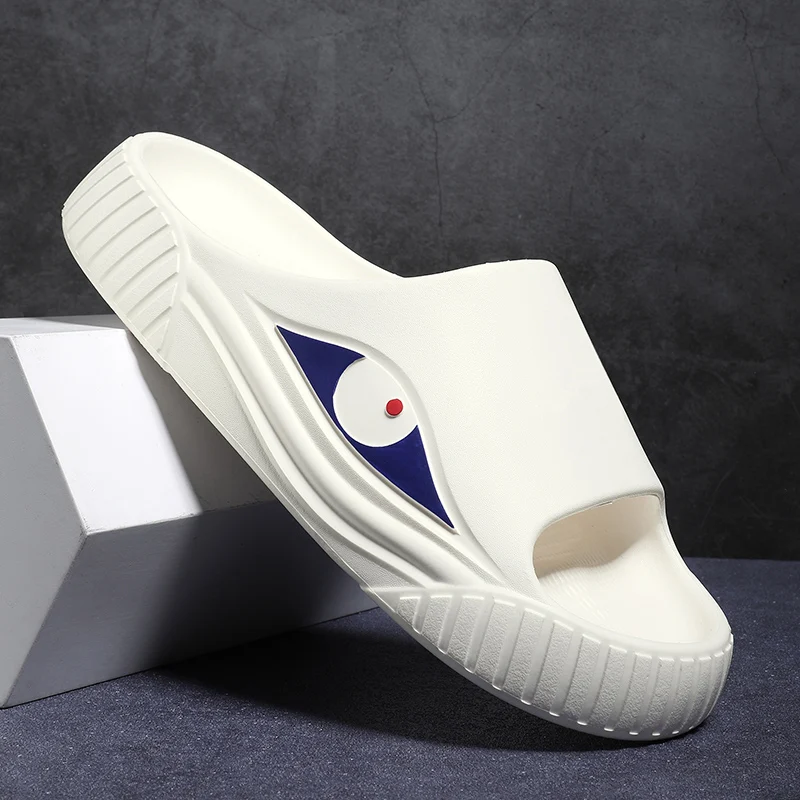 Men's Slippers Summer PVC Soft Slippers for Male Outdoor Thicken Anti-slip Beach Sandals Bathroom Home Flip Flop 2024 New Sandal