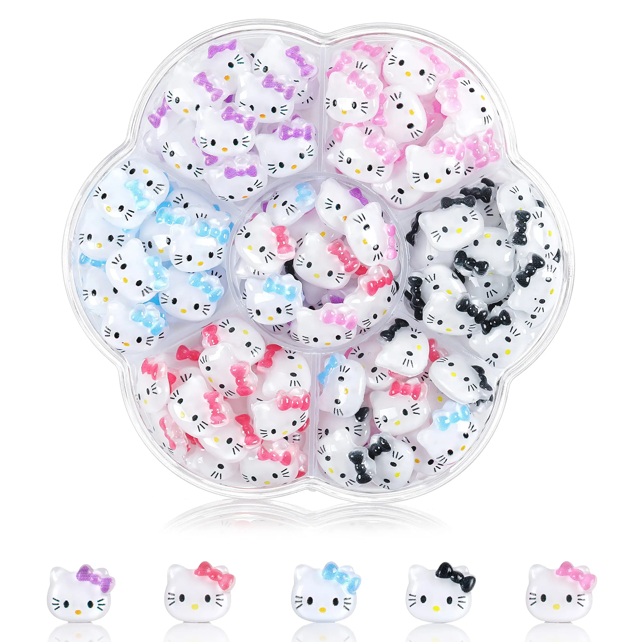 CLTJMM 70 PCS Nail Charms, Kawaii Nail Charms Hello Kitty Nail Charms Slime  Charms 3D Nail Art Charms Flatback Resin Charms for Nail Art Decorations