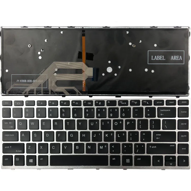 Nuova Tastiera Americana Per Hp Probook 430 G5 440 G5 445 G5 Con Cornice Argento