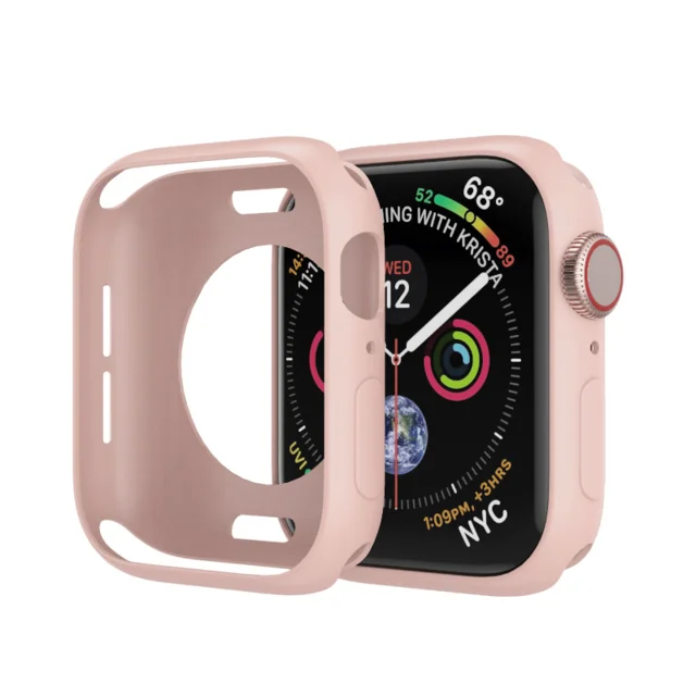 Candy Soft Silicone Case for Apple Watch 3 2 1 42MM 38MM Cover Protection Shell for iWatch 4 5 6 SE 44MM 40MM Watch Bumper black 6 Pink