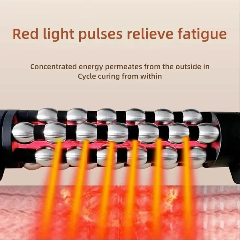 New 36W Relaxed Red Light Heated Massage Device Roll Massager 360° Rotating Inner Ball Roller for Whole Body Anti Cellulite