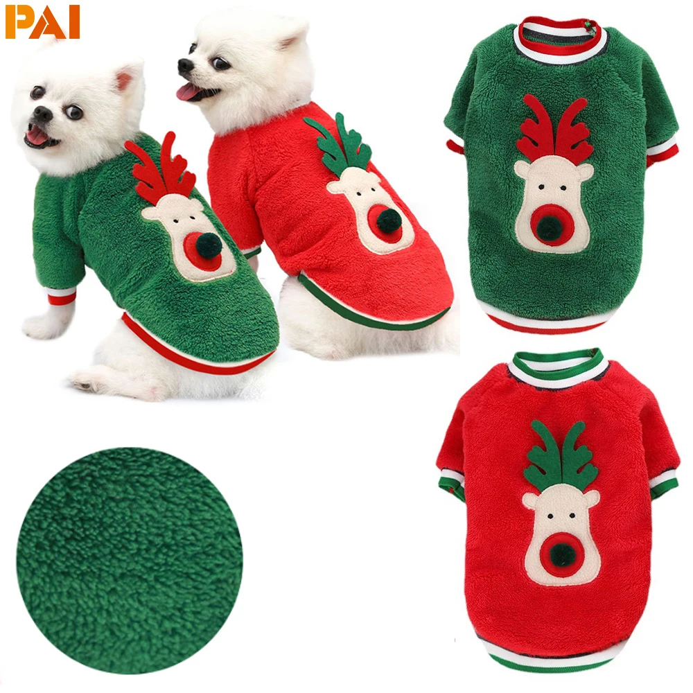 Dogs Christmas Clothes Winter Warm Soft Fleece Dog Sweater Pet Clothing for Small Dogs Puppy Cat Chihuahua Costume C