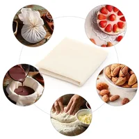 Sac réutilisable en coton naturel non blanchi pour cuisine, passoire à maille fine pour lait de noix, fromage, yaourt, tofu, filtre 6