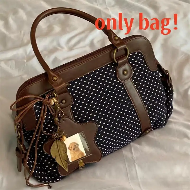 Navy blue polka dots