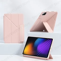 Smart Fold PU Leather Magnetic Stand Cover - XiaomiPad 8 Pro 11.2 (Pink)