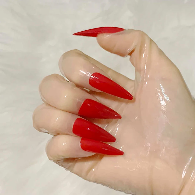 Cosplay Costumes Cosplay Gloves Kigurumi Pajamas Latex Gloves Transparent Latex Gloves Oil Shiny Glossy Ultra-Thin High Elastic With Long Nails Manicure kigurumi