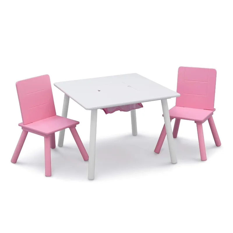 Kids Table and Chair Set with Storage 2 Chairs