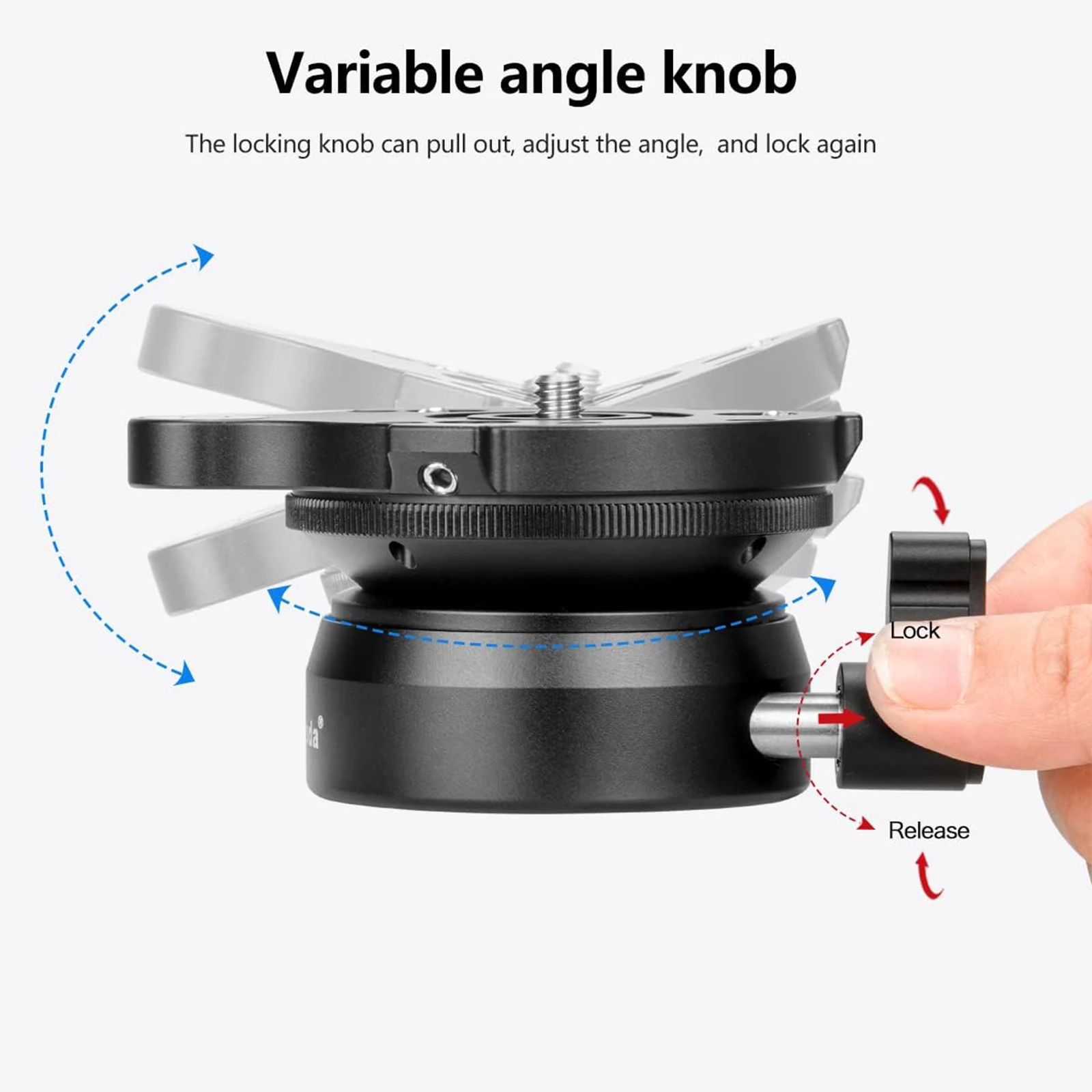 Lanxire Tripod Head Leveling Base Leveling Head Half Ball 1/4" Thread Offset Bubble Level For DSLR Canon Nikon Sony Tripod Ball Head Leveling Base Mount