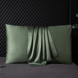 Luxurious 100% Real Mulberry Silk Pillowcase - Skin Care Bedding Cover with Free Shipping - 40x70cm 1pc (Dark Green)