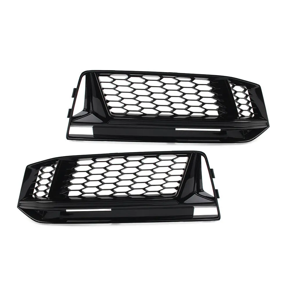 2pcs New Arrivals Bumper Honeycomb Mesh Fog Light Grid For Au-di A4 B9 S-Line S4 16-18 year OBD2 Car Accessories