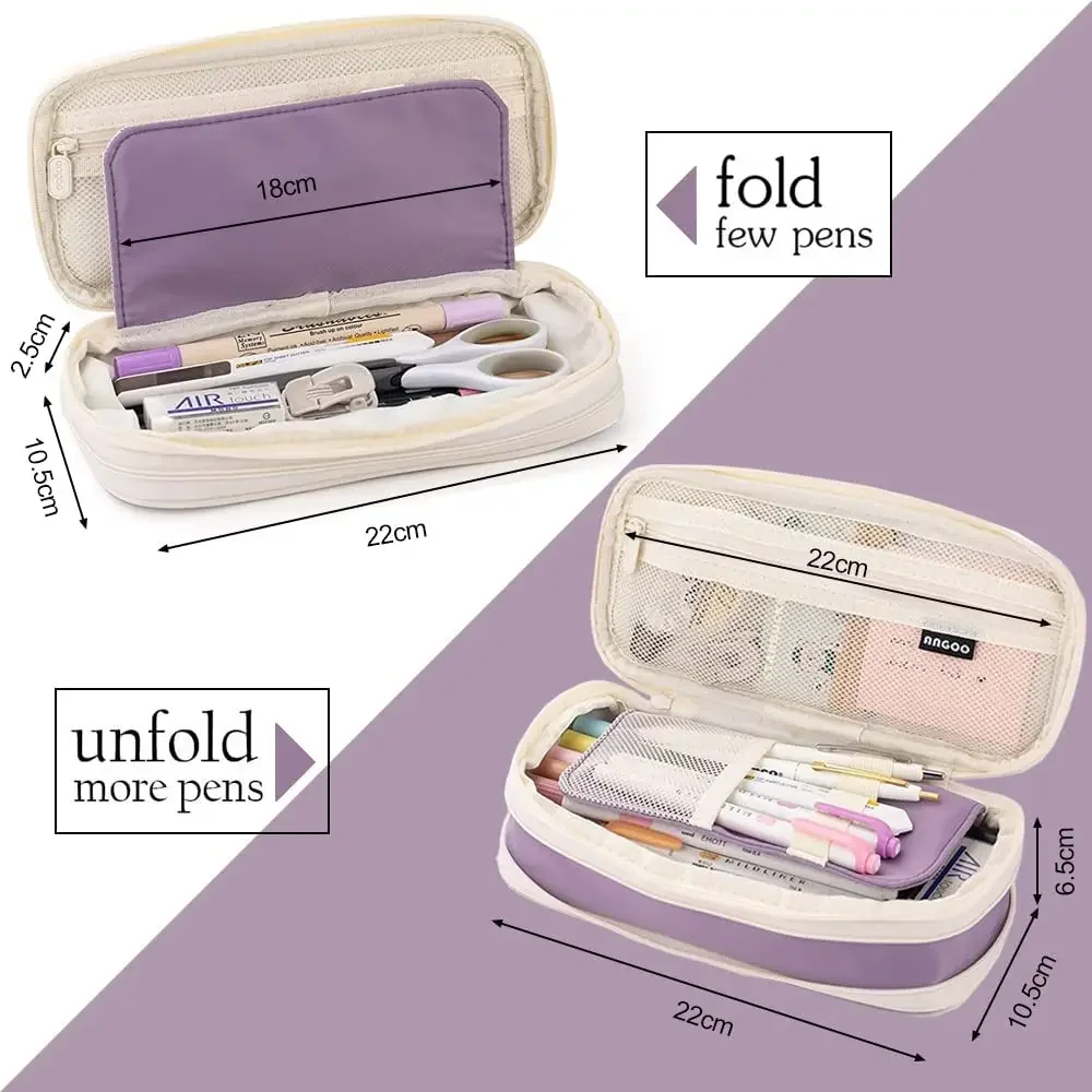 Stylish Foldable Pencil Case - Large Capacity Pen Holder and Desk Organizer
