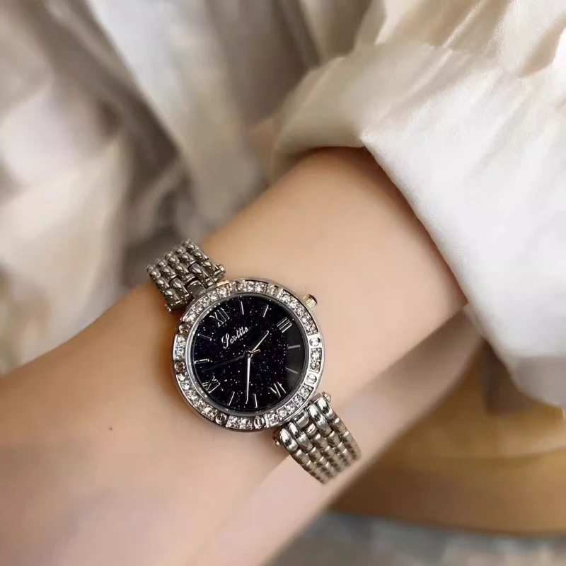 New elegant women's watch genuine light luxury niche diamond-encrusted automatic waterproof fashion temperament quartz watch 5