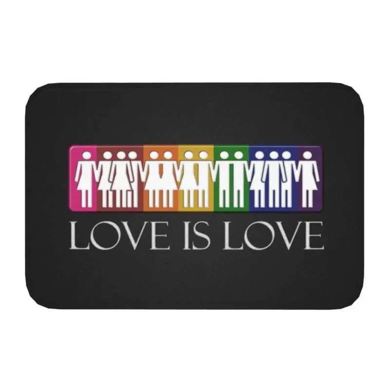 

GLBT Love Is Love Front Floor Door Entrance Mats Outdoor LGBT Gay Lesbian Pride Bath Kitchen Doormat Living Room Carpet Rug