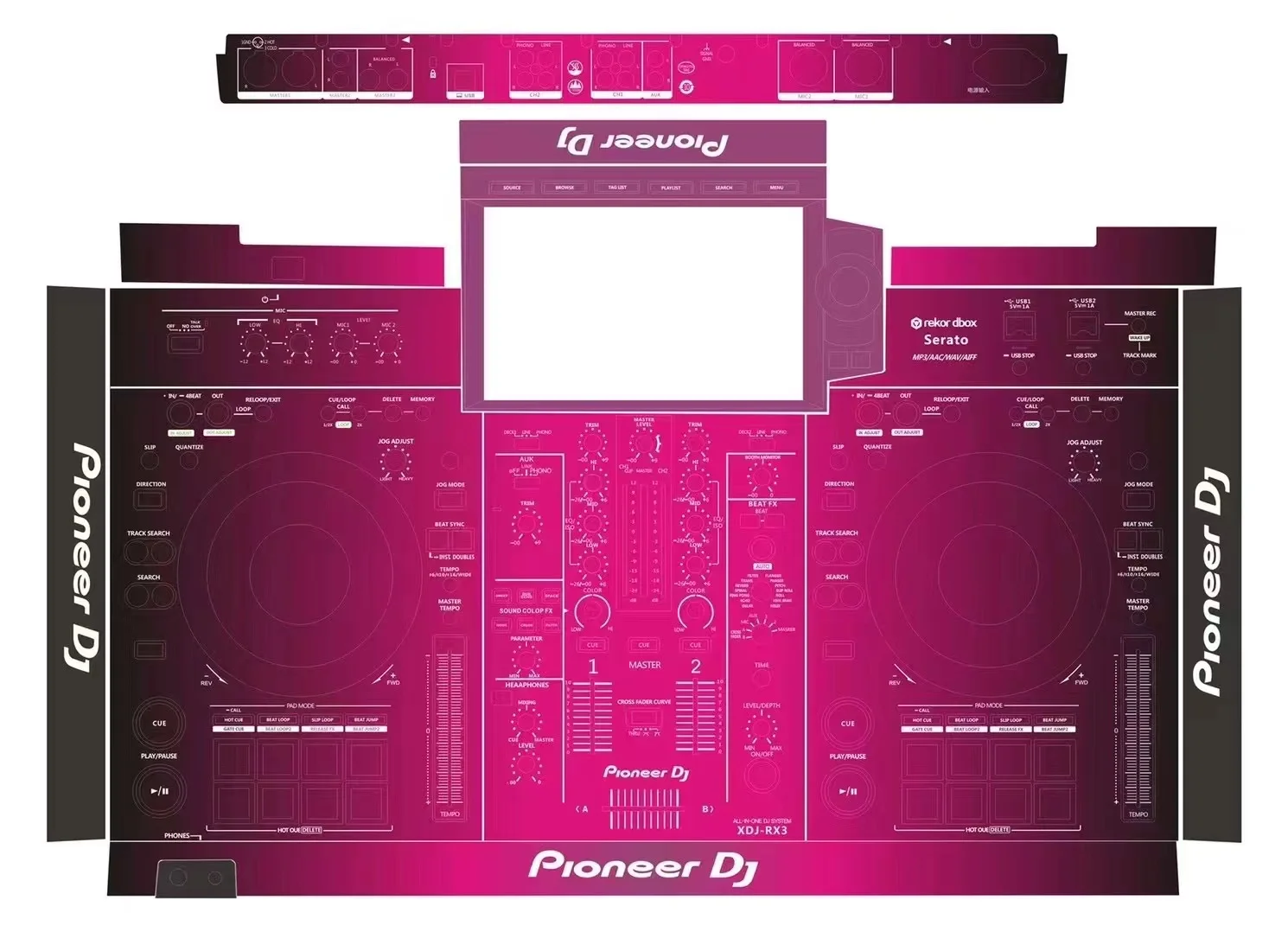 

XDJ-RX2 rDigital Integrated Machine DJ Controller Disc Maker Panel Film Protective Film Color Sticker
