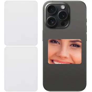 2 Pezzi Adesivi a Specchio per Smartphone, Specchietti Adesivi per Trucco, Adesivi Neri per Telefono, Decorazioni da Parete
