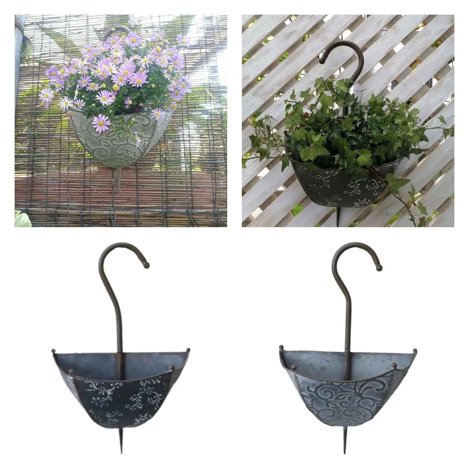 Iron Wall Planter Umbrella Shape Hanging Flowerpot Decorative Garden Decor for Balcony and Courtyard Walls Iron Wall Planter Umbrella Shape Hanging Flowerpot Decorative Garden Decor for Balcony and Courtyard Walls
