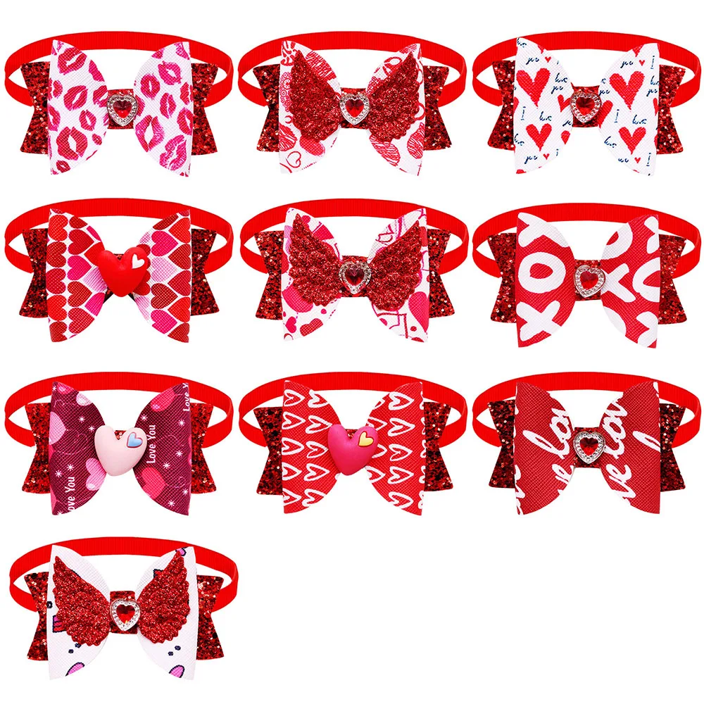 

20pcs Valentine's Pet Bowtie Pet Dog Bowknot Grooming Puppy Supplies Cat Festival Decorate Pet Bows for Small Dog Accessories