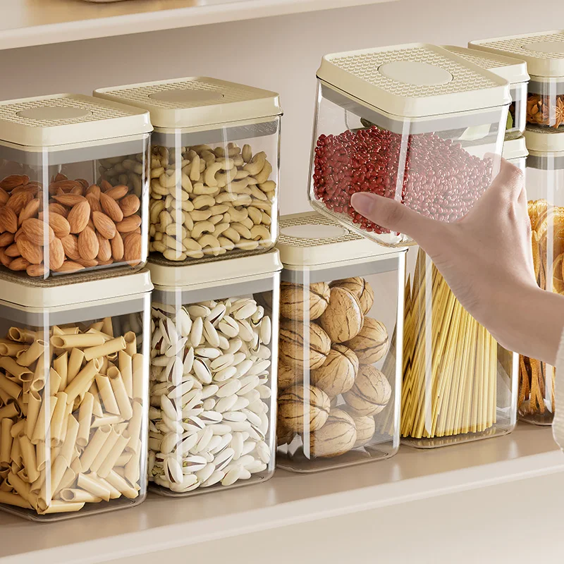 Set 8 Contenitori Cucina Ermetici - Barattoli Plastica Per Pasta, Farina, Cereali, Con Coperchio - Foto 2