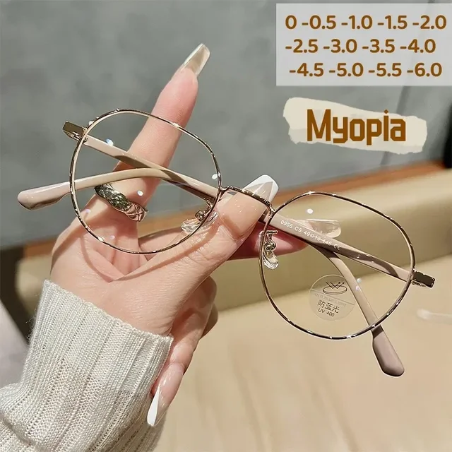 Lunettes de myopie de luxe classiques Vintage Anti-lumière bleue lunettes femmes hommes moins dioptrie lunettes Prescription avec 0 -0.5 à-6.0 1
