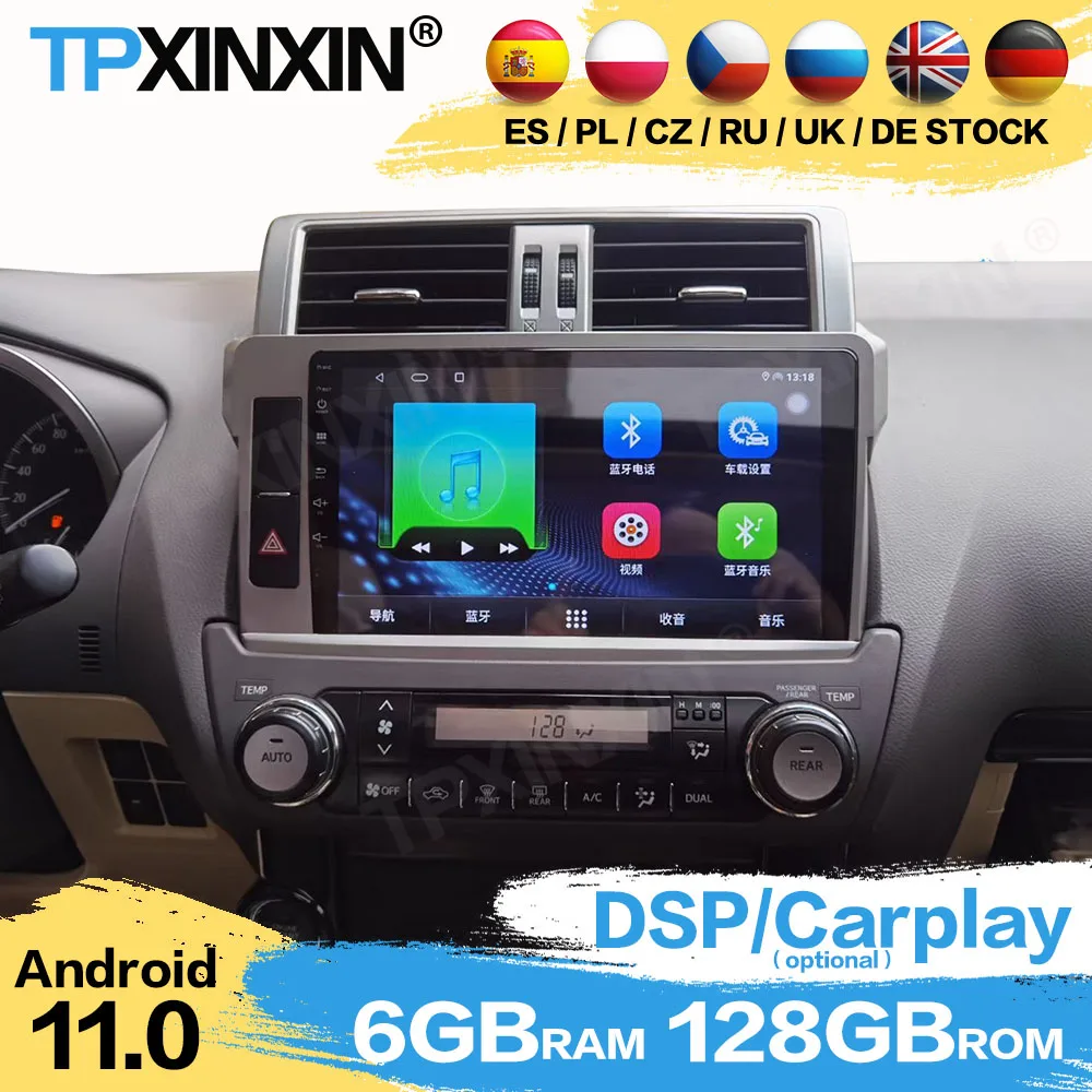 

Автомобильный радиоприемник, стереоприемник Android 11 для Toyota Prado 150, 2013, 2014, 2015, 2016, 2017, головное устройство с GPS-Навигатором и экраном для автомобильного плеера