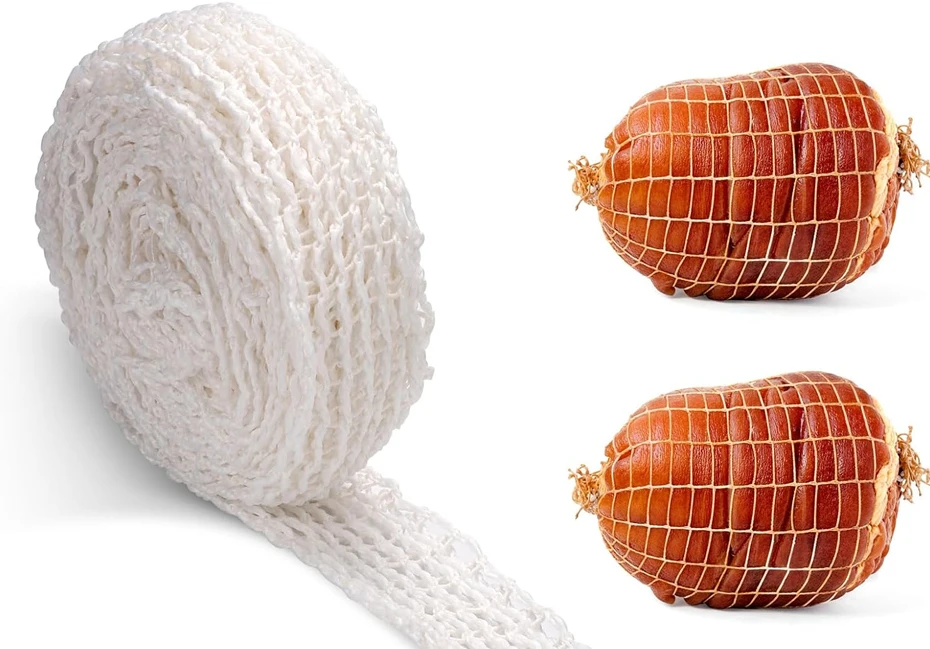Description Picture 3 of item3/5/8M Meat Netting Roll Ham Sausage Net Sock Elastic Netting Beef Netting Butcher's String for Meat Cooking Meat Sausage Making