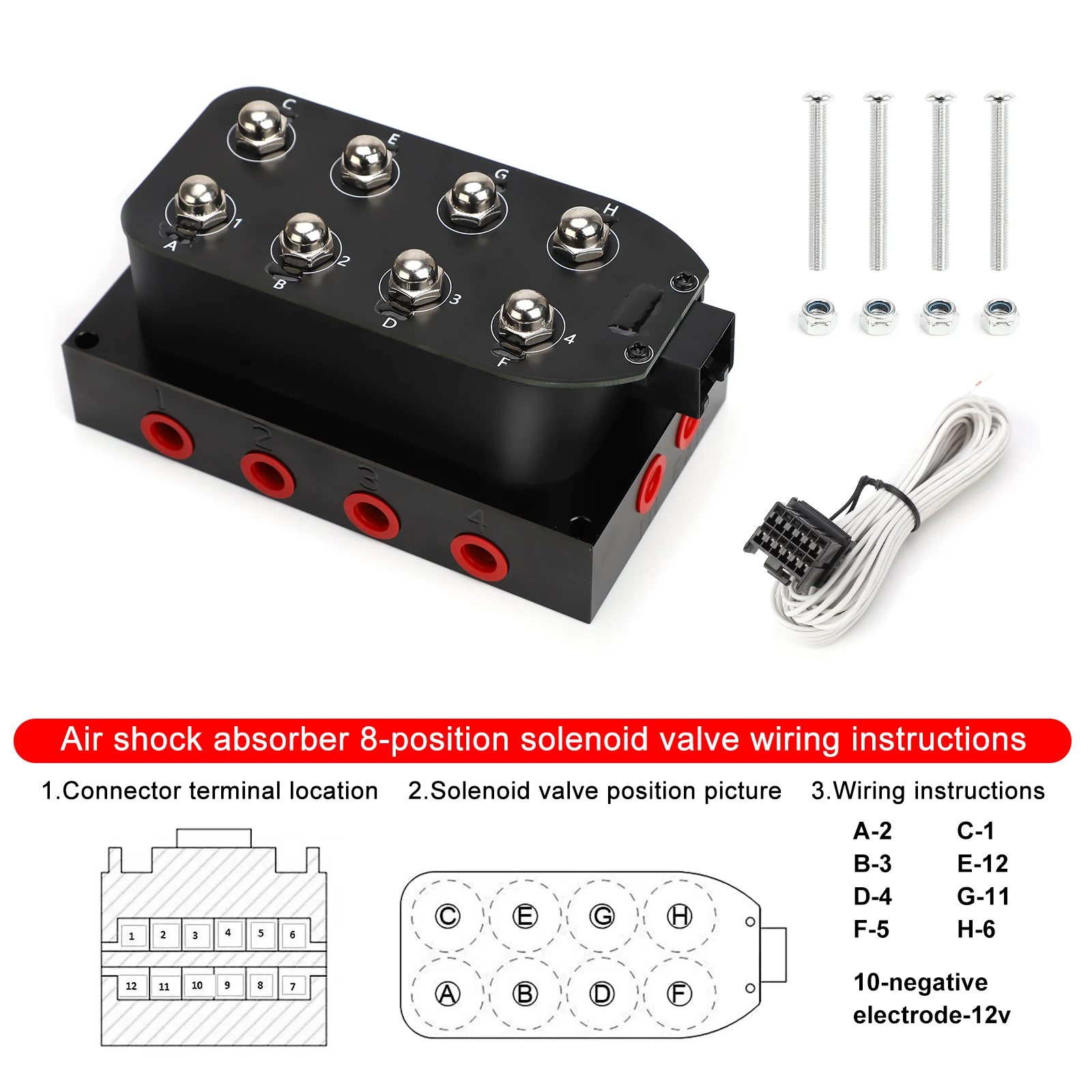 12V Solenoid Valve Air Ride Suspension Manifold Valve 0-200psi/0-300psi Pneumatic Shock Absorber For Auto Fast Control fbss gas shock strut shock absorber spring car shock absorber spring