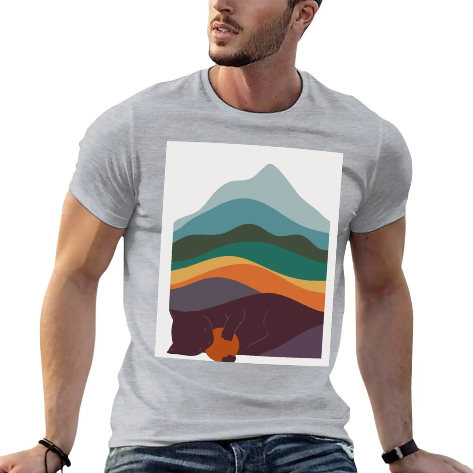

Cat Landscape 8 T-Shirt custom t shirts man clothes kawaii clothes Short sleeve tee mens t shirts