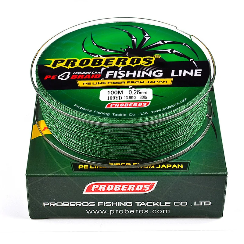 PROBEROS 1pcs Braid Sports&Outdoors 100M 4 Strand Braided Fishing Line Pe  Spectra Lines Red Green Blue Yellow Gray fishing line