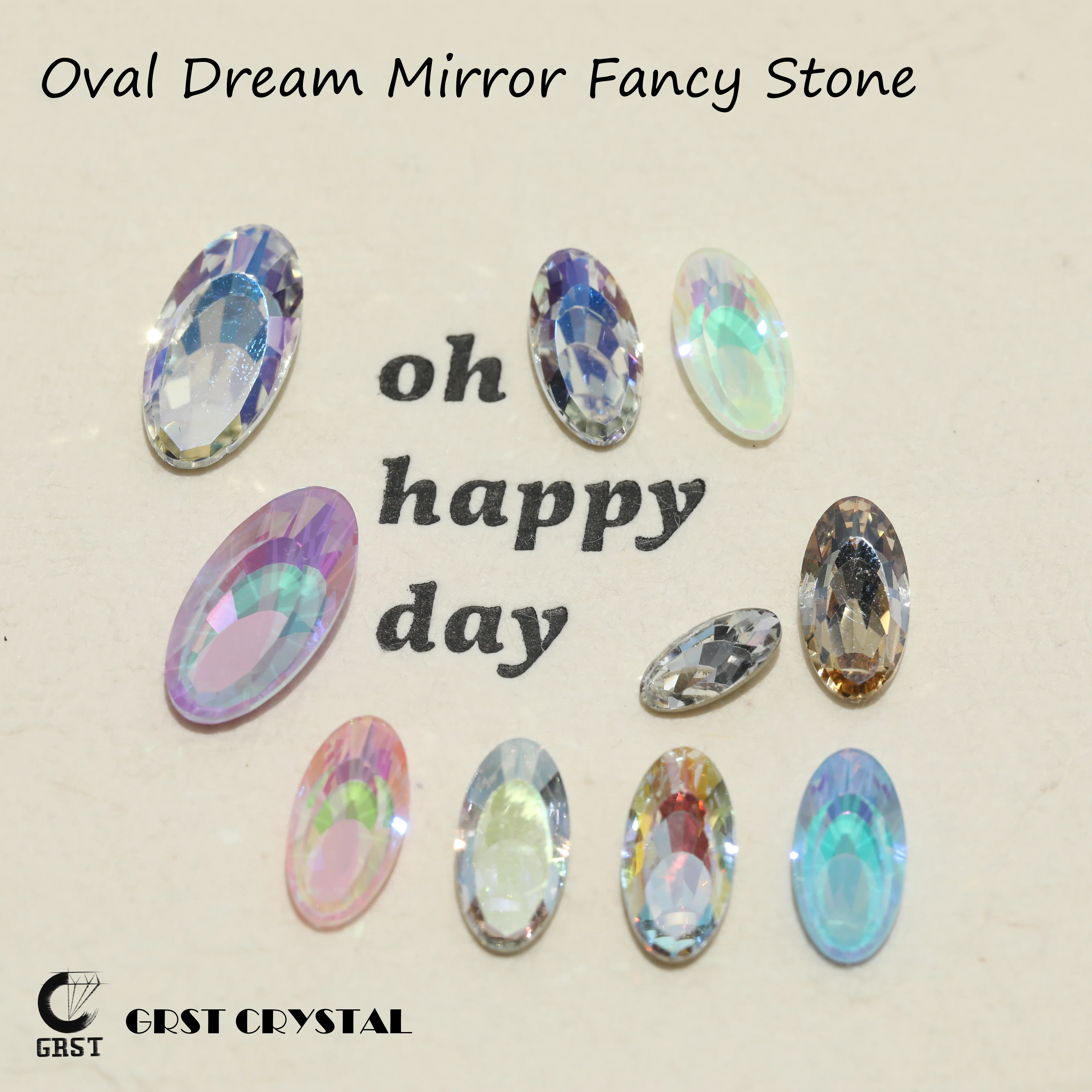 GRST Premium Dream Mirror Series Strasssteine DV4061 Ovale Fancy Stones Glänzende Kristalle DIY-Zubehör für Nagelkunst und Hochzeitskleider