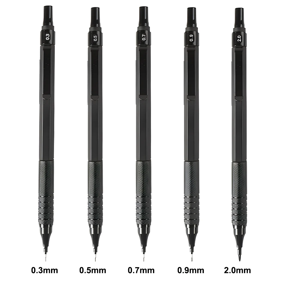 Japanese Mechanical Pencils 0.3 0.5 2mm Metal Automatic Pen Leads Drawing Sketch Office School Teacher Kids Girls Stationery 2B 2