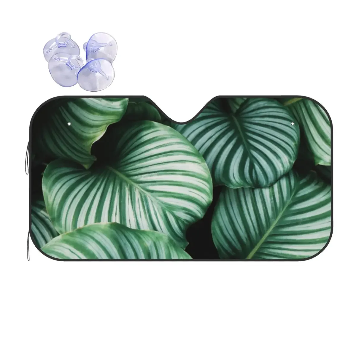 

Leaves Leaf Monstera Windshield Sunshade Jungle Tropical Plant Car Front Window Visor Car Window Windscreen Cover Heat Reflector