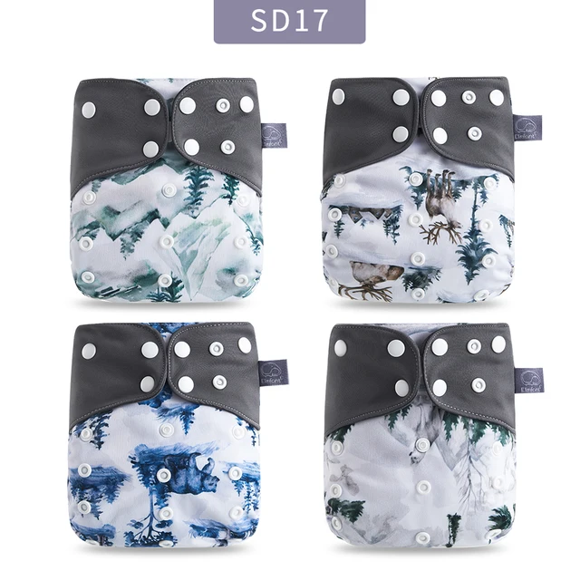 Elinfant Panties Baby Diapers Reusable Nappies 4 Pcs/Set New Fashion Style Mother Kids Waterproof  Pocket Diaper All In One Size SD17-only diaper