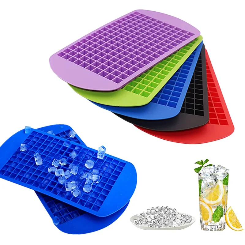 Silicone Mini Ice Cube Trays, 160 Crushed Ice Cube Molds Easy Release Small  Ice Cube for Chilling Whiskey Cocktail, Kitchen Gadgets Stackable Ice