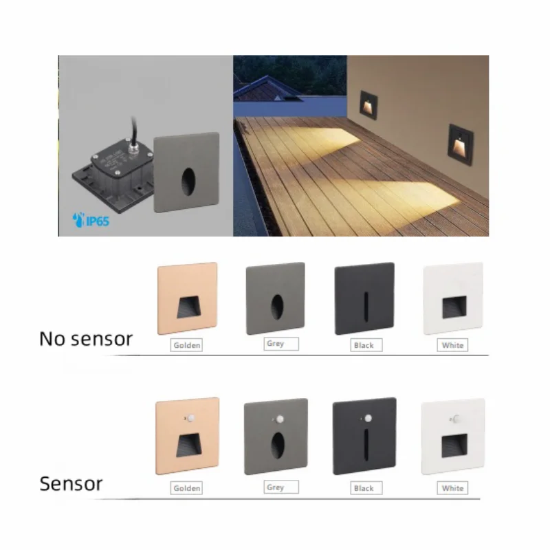 3W Sensor Schritt Licht PIR Motion IP65 Wasserdichte Footlight Treppen Wand Lampe Hause Treppe waschraum Nacht licht AC220V 110V – Detail 1